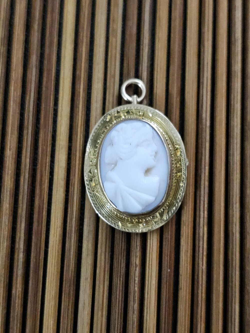 14k Cameo Yellow Gold Pendant, Brooch (Vintage)